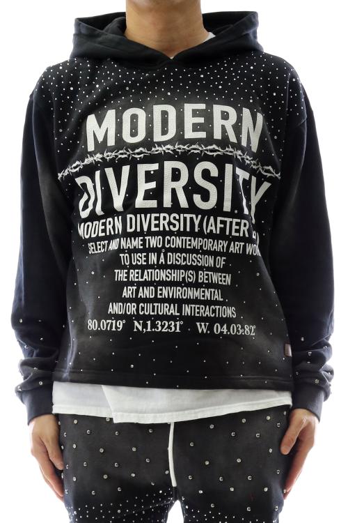 ZICORN French Terry Long Sleeve Crop Top Pullover Hoodie