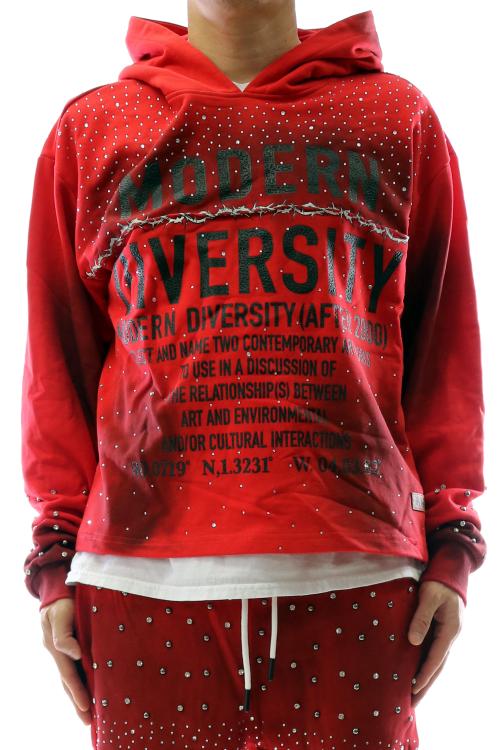 SYNTH French Terry Long Sleeve Crop Top Pullover Hoodie