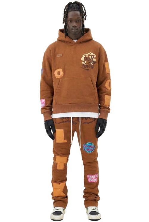 GEORGE Heavy weight brushed graphic pullover hoodie