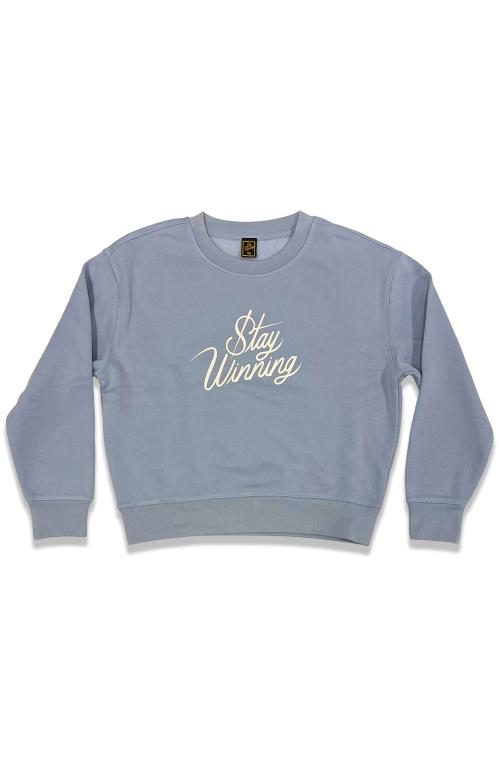 Stay Winning Original Blue Script Crewneck Women Sweater