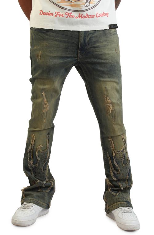 Flames Stacked Jean
