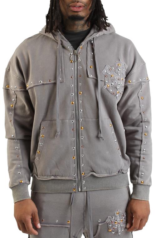 Studded Fleece Oversized Hoodie