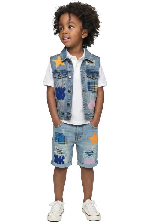 Calypso Kid's Premium Washed Denim Vest Jacket ONLY
