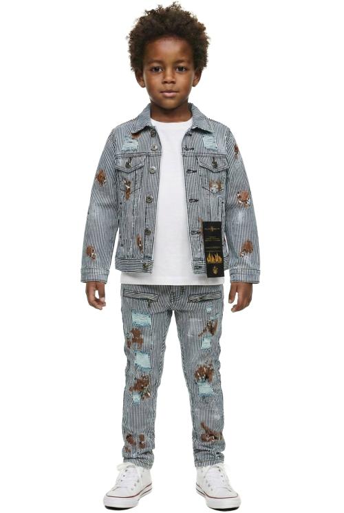 Tywin Kid's Washed Stretching Denim Jacket & Pants Set