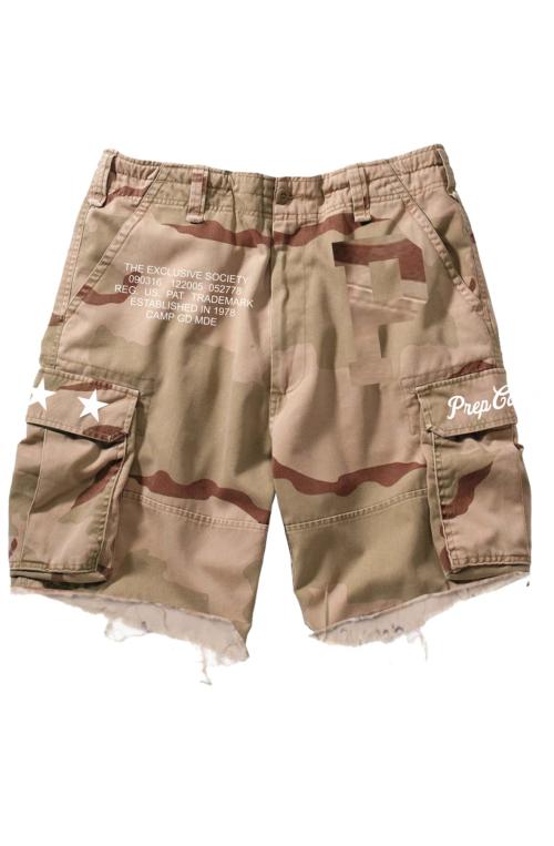 Stars Cutoff Tri Color Camo  Cargo Shorts