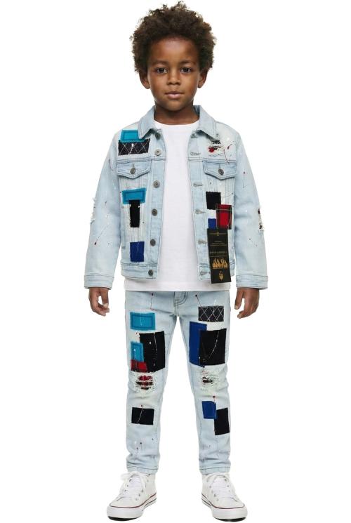 BLUSH Kid's Washed Stretching Denim Jacket & Pants Set