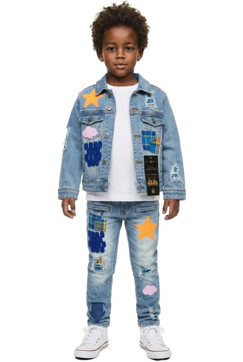 CALYPSO Kid's Washed Stretching Denim Jacket & Pants Set