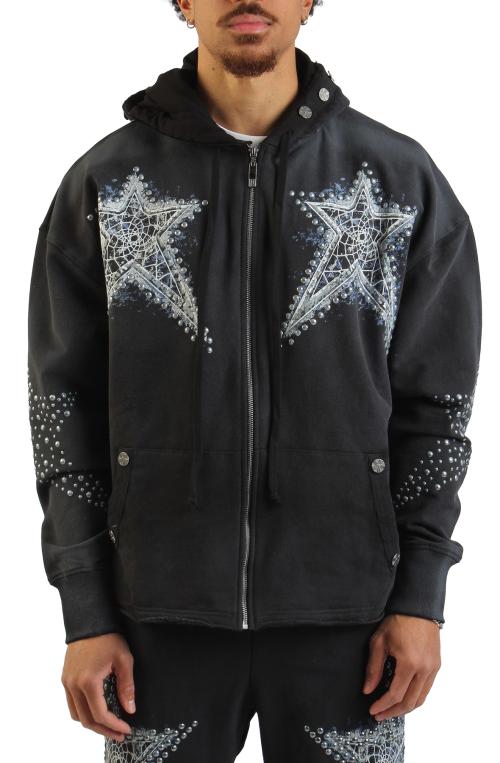 Dream State Star Studs Zip-Up Hoodie
